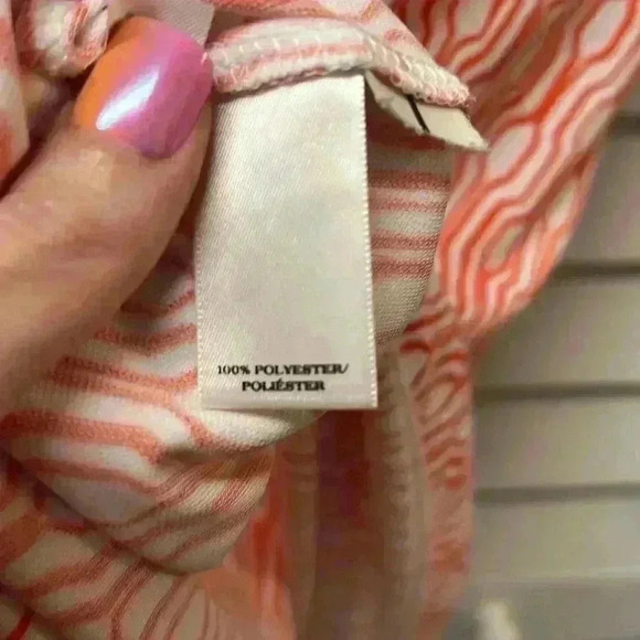 Ann Taylor Tank Top Size Medium Orange & White - Picture 5 of 6